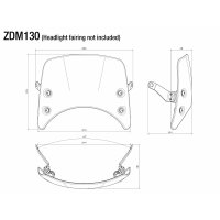 Rizoma Adapter Niedriges Windschild