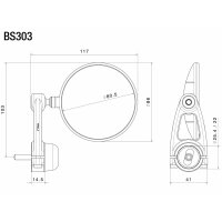 Rizoma Spiegel SPY-ARM Ø 80 mm